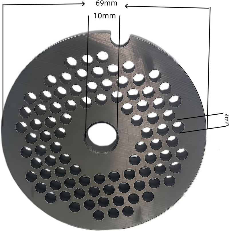 FLZHBFC For Hobart, LEM, Cabelas, Weston and FGA Food Chopper, MTN Meat Grinders of #12 Stainless Steel Meat Grinder Plate Discs Blades，Cutting Disks Heavy Duty. (4/25 Hole Plate) - Image 2